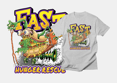 BURGER RETRO MONSTER fanart fast food graphic designer illustration illustrator ratfink retro cartoon retro design rustic design tshirt design vintage logo