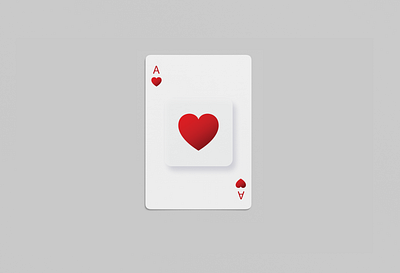 Neumorphism Ace of Hearts - WIP ace of hearts aces buttons cards community exploration heart hearts likes neumorphic neumorphism playing cards side project ui ui design wip