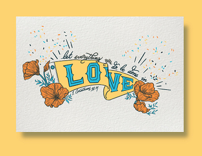 Done in Love bible bibledesign corinthians design digital illustration floral flowers illustration love pasibe design procreate procreateillustration