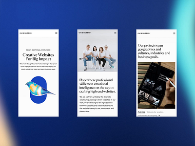 Oak & Bluebird's new website - Mobile version animation design gradient layout mobile ui ux website