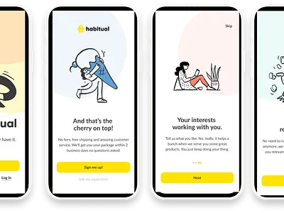 Habitual App design ui ux vector