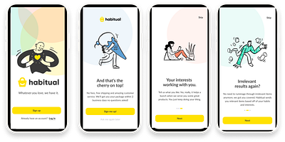 Habitual App design ui ux vector