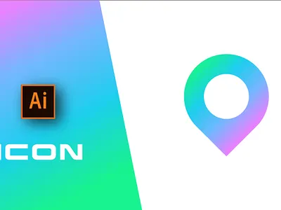 Location/map Icon in Adobe Illustrator 2022 3d animation branding graphic design logo motion graphics ui