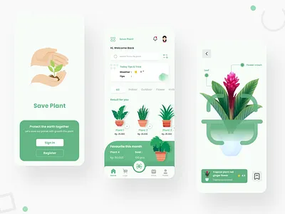 Plant Identification App - Save Plant app branding clean ui design dribbble figma illustration interface ios minimal mobile app mobile app design plant planting shot typography ui ui design ui ux design ux