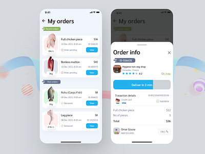 My orders& details android app branding design icon illustration ios logo ui vector