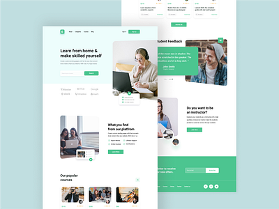 Online Education landing page course courses digital education e learning education elearning landing page learning online class online community online courses online education online school skills study ui design ux design visual design webdesign website