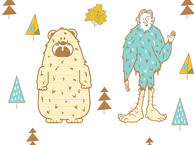 Woodland Characters bear character design characters design folklore graphic design illustration vector woodland woods