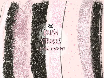 Black Pink Glitter Brush Strokes Clipart black branding brush brushstrokes etsy glitter logo paint pink stroke