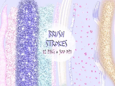 Purple Glitter Brush Strokes Clip art branding brush brushstrokes clipart etsy glitter gold logo paint pink purple stroke