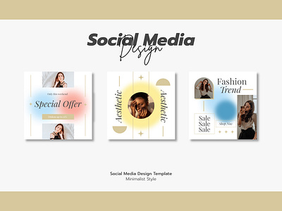 Social Media Template for Aesthetic Fashion Brand aesthetic banner banner design brand identity creative design design product graphic design instagram post instagram post template social media social media design social media instagram