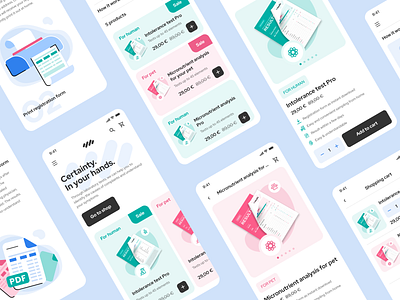 Lab tests mobile version screens adaptive design dashboard design e commerce healthcare home human illustration lab tests laboratory tests medicine mentalstack mobile pets product design ui ux