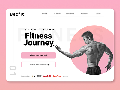 Fitness Training Landing Page design light mode minimal ui user interface web design