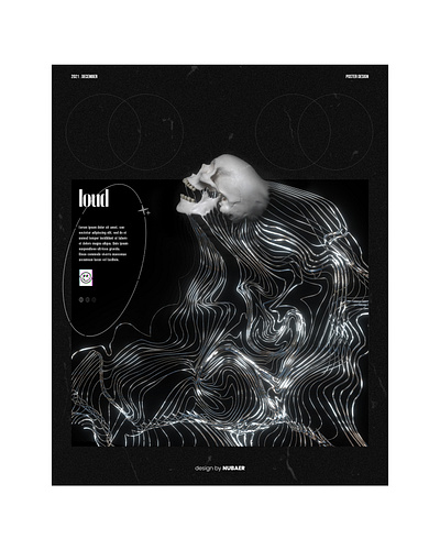 Loud chromatic poster experiment 3d art direction artwork dark design graphic design illustration inspiration poster skull trends typeface typography visual