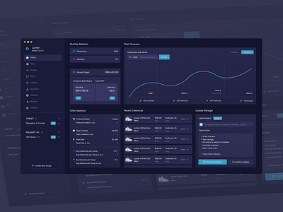 Lumen – Alternative Desktop Dashboard app dark theme dashboard design desktop graphic design ui ux