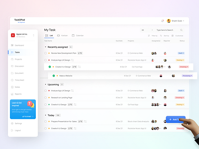 Task Management App clean design figma minimal to do list todo app ui ux web