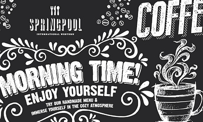 Springpool - Print brand branding chalk coffee design sketch