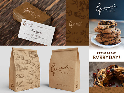 Grandia Pastry - Brand brand branding brown burnt design logo pastry