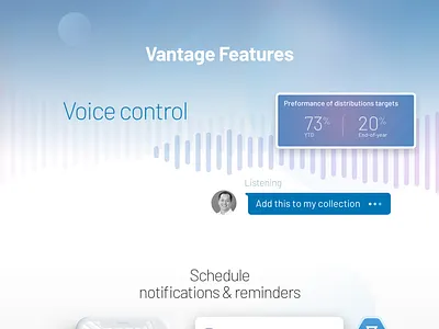 Vantage app ui web design