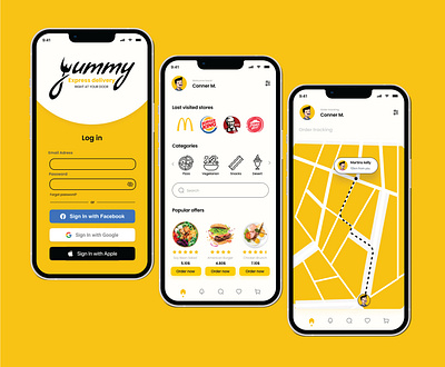 Yummy Delivery app ui