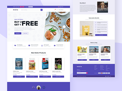 Pet Food eCommerce Landing Page branding clean creative design ecommerce food shop landing page modern pet shop subscription trendy ui ux website