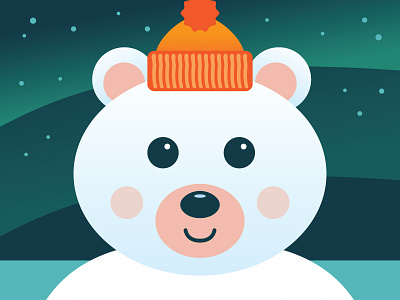 Polar Bear bear christmas cold digital ice illustration polar polar bear ski cap snow vector winter