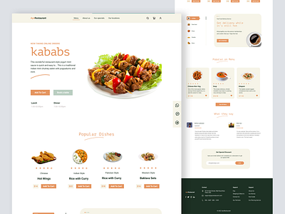 Restaurant Landing Page design design icon illustration logo typography ui ux vector