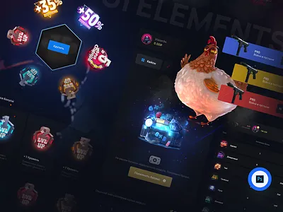 CS:GO / Game interface app battle block chain casino crash cs:go csgo dark ui fortnite gambling game interface nft nft game open case skins slot machine tether