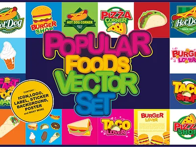 Food Vector Set | Food Illustrations | Draftik element icon logo posters stickers symbol template vector