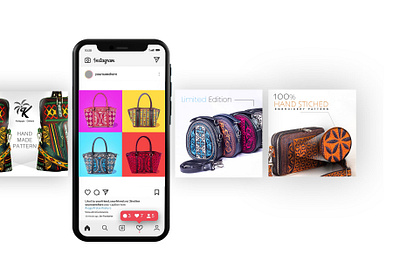 Instagram Post Designs For Handmade Woman Handbag ad design colorful graphic design instagram social media