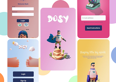 Kids Mobile App UI/UX app children design kids app light colors minimal mobile mobile app pastel ui uiux ux