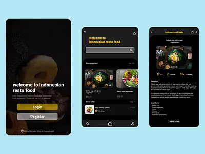 Food recipe app branding design graphic design typography ui ux vector