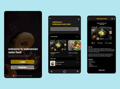 Food recipe app branding design graphic design typography ui ux vector