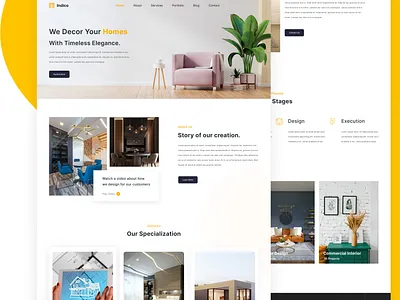 Interior Design Landing Page decor interior interior design landing page landing page design ui design uiux uiux design uxui design webpage design website design