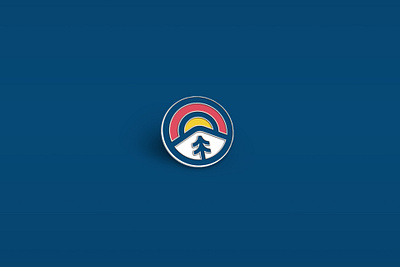 That's So Colorado Pin bold boulder button button pin co colorado colorado springs denver fort collins logo logo design mountain pin rocky mountains sun sunset tree