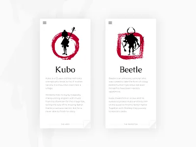 Character Cards cards character cards characters design film graphic design kubo kubo and the two strings movie ui ui design uidesign