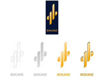 Logo Design for Bokanz®, a banking company with arabic essence. arab arabic bank banking bokanz gold golden ratio graphic design logo savings treasure ui ux