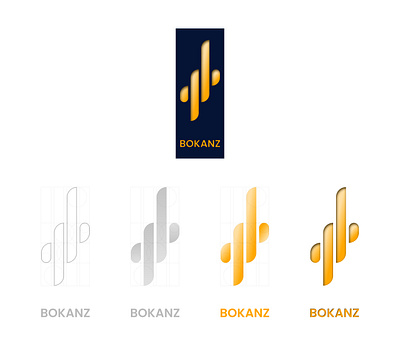 Logo Design for Bokanz®, a banking company with arabic essence. arab arabic bank banking bokanz gold golden ratio graphic design logo savings treasure ui ux