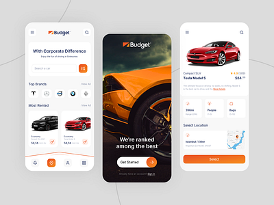 Car Rental Mobile App app audi automotive booking budget car choose mercedes rentacar rental search tesla ui ux vehicle