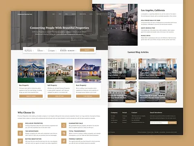 Premium Properties - Homepage agent buy concept estate experience filter home hotel house interface listings modern personal properties real rent search sell user