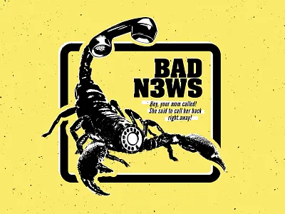Bad News anxiety apprehension bad news call collage dread emergency foreboding hardcore punk scorpion tension uh oh