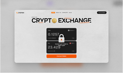 Hero Section | oranex crypto crypto exchange design hero section oranex orange wallet web design