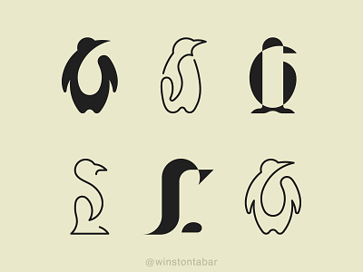 Penguins abstract branding clean design geometric illustration logo logomark minimal ui