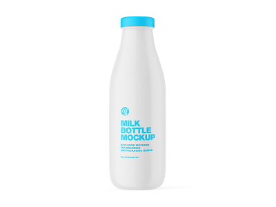 Matte Plastic Milk Bottle Mockup 3d bottle branding calcium curd design graphic design milk mockup mockups planet packaging plastic bottle smart object template yellow images yogurt yogurt bottle