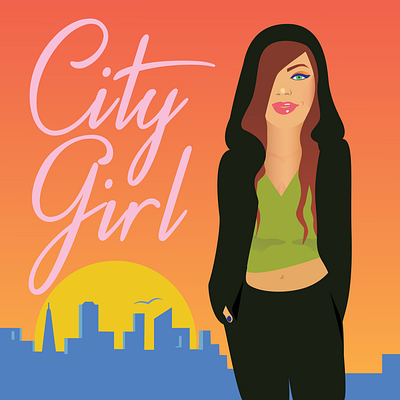 City Girl adobeillustrator animation branding colorscheme digitalart graphic design illustration storyboarding trend