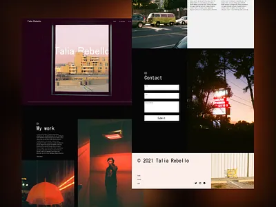 Portfolio Concept: Talia Rebello branding design photography typography ui user interface design ux