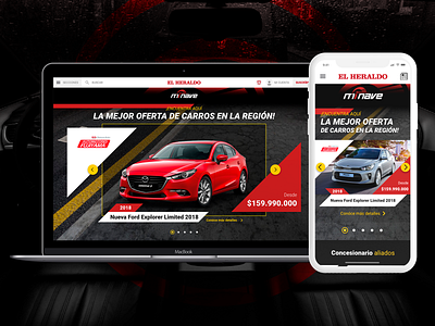 Feria Mi Nave cars event fair gallery interface landing page mobile design sale ui web design