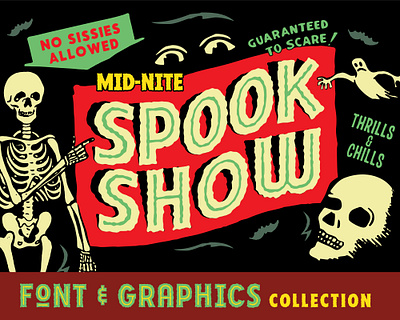 Spook Show Font and Graphics Collection graphic design retro typography vintage