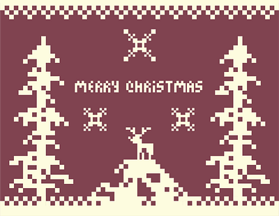 ugly sweater #4 card christmas deer environment festive holiday pattern pixel scene season ugly sweater x mas