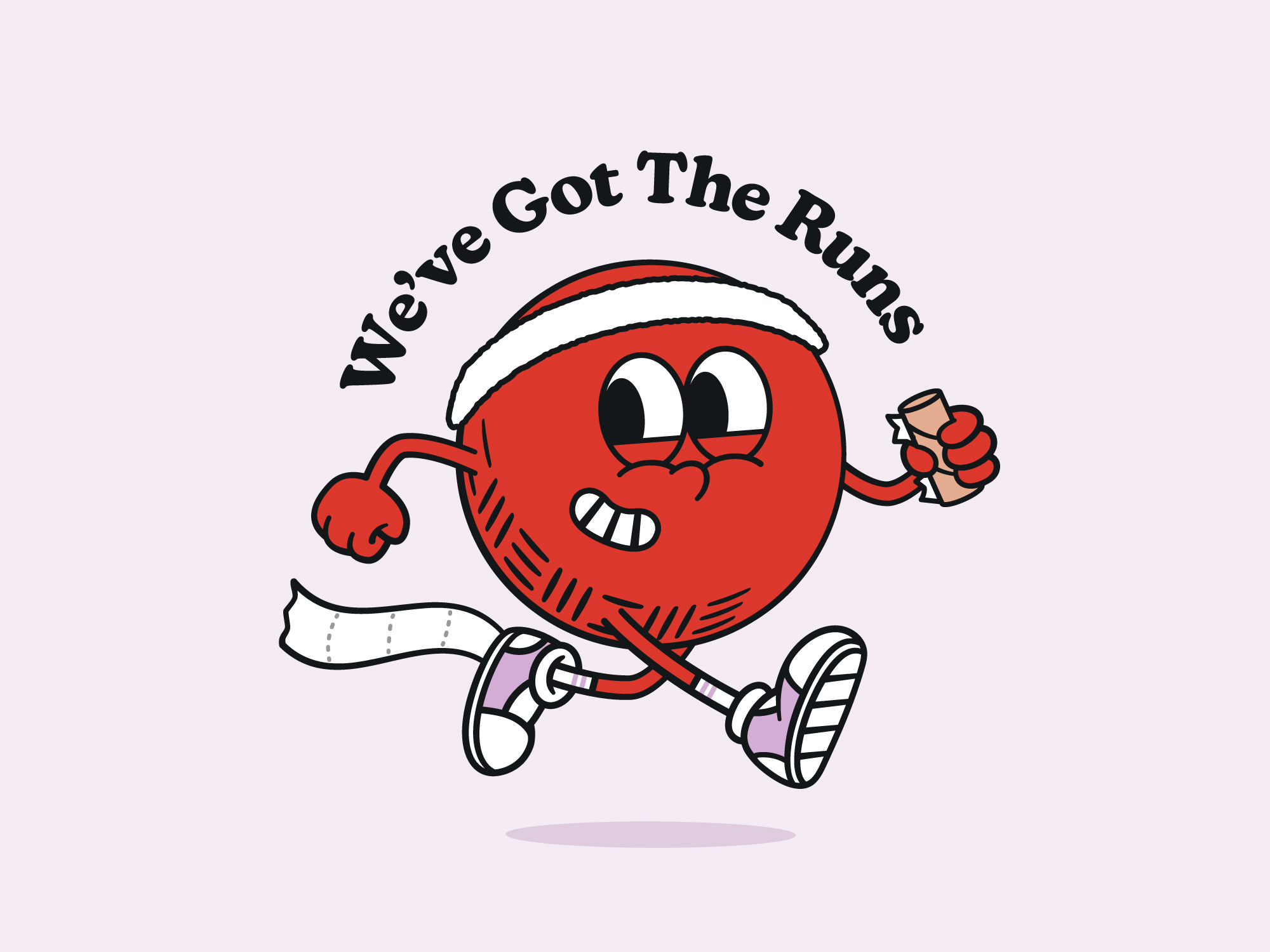 We've Got the Runs Kickball Team boston cartoon character classic graphic design illustration jersey kickball logo macot retro sports t shirt team team logo vector vintage