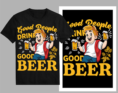 Good people drink good beer T-Shirt design alcoholbottle barlogo beerart beerbottle beerglass beerlabel beerlife beerlogo beerlover beermerch beertee beertime brewery cooltshirt funnytshirt shirt t shirtdesign tee typography vintage